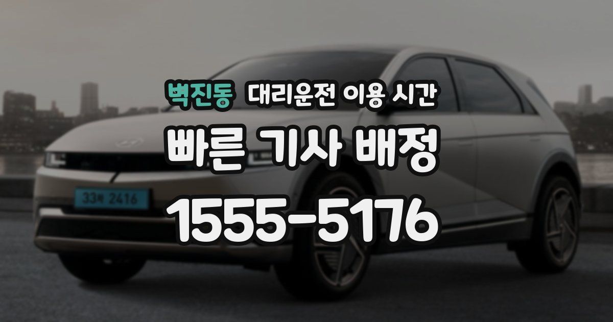 벽진동 대리운전 이용 시간