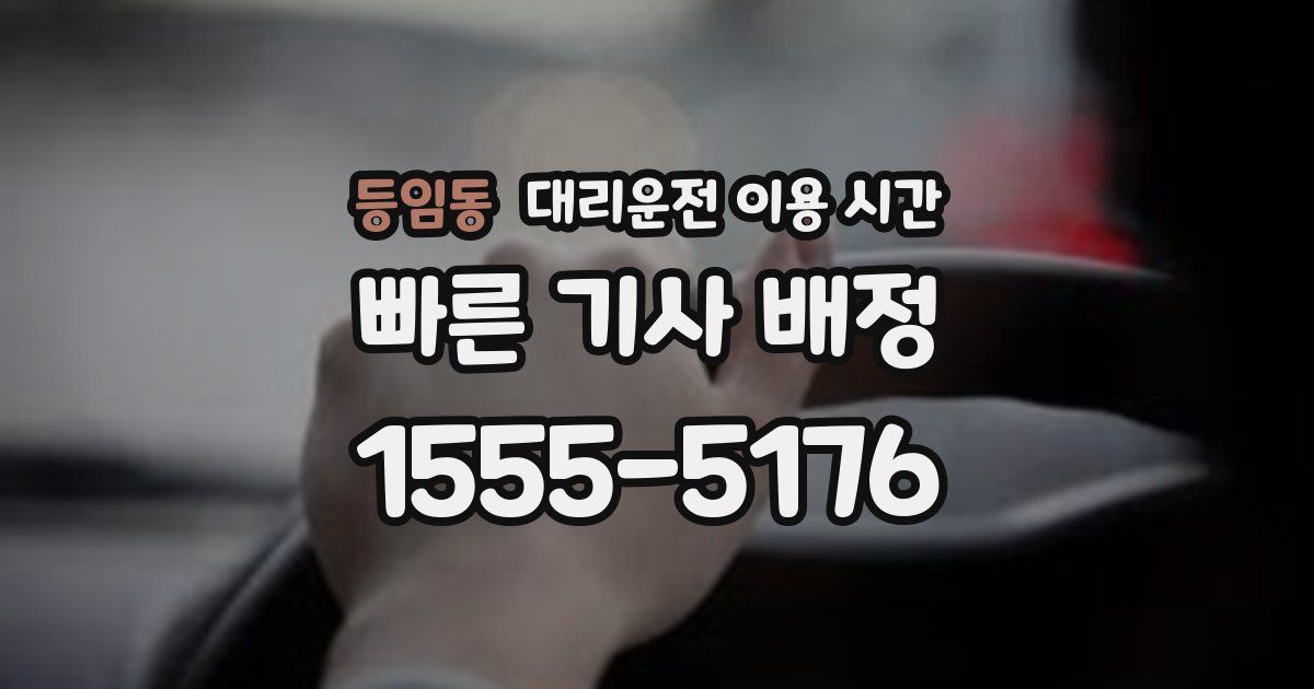 등임동 대리운전 이용 시간