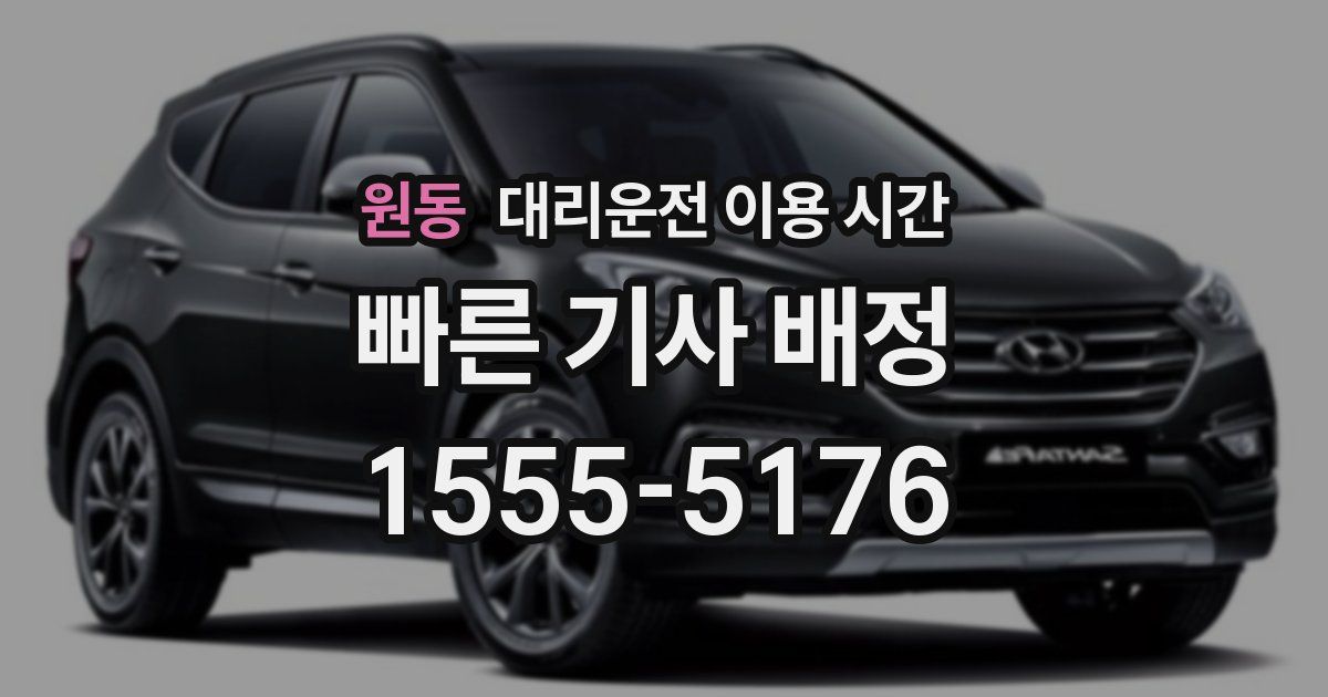 원동 대리운전 이용 시간