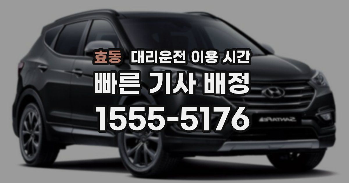 효동 대리운전 이용 시간