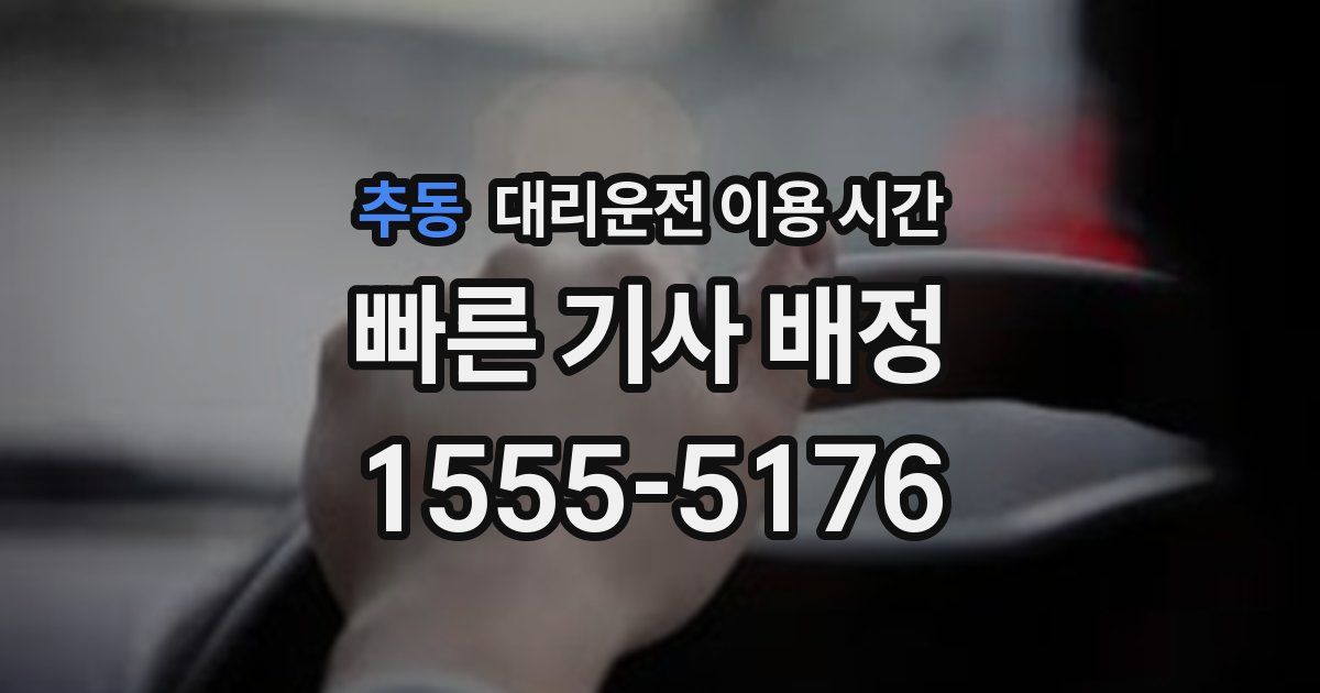 추동 대리운전 이용 시간