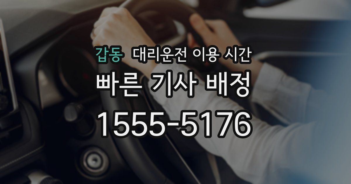 갑동 대리운전 이용 시간