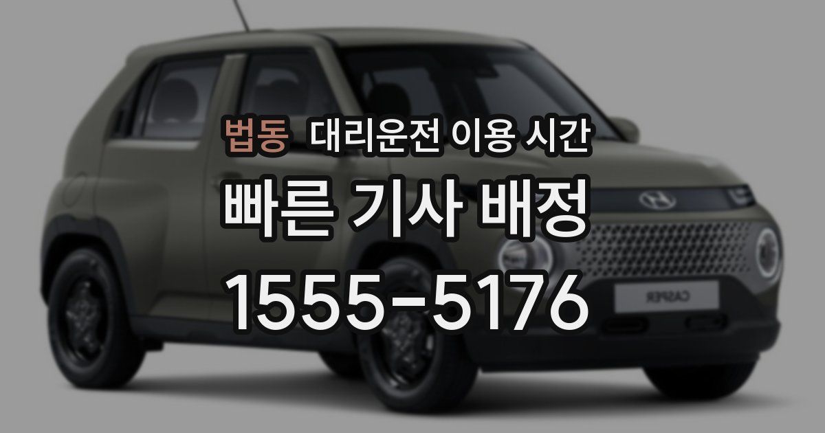 법동 대리운전 이용 시간