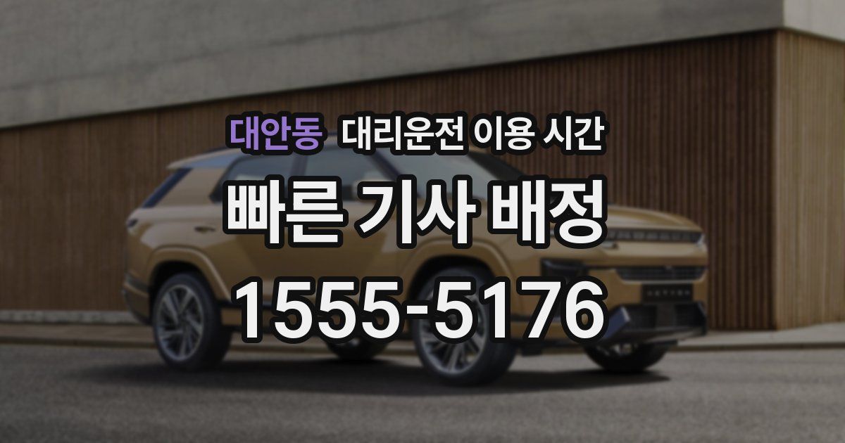 대안동 대리운전 이용 시간