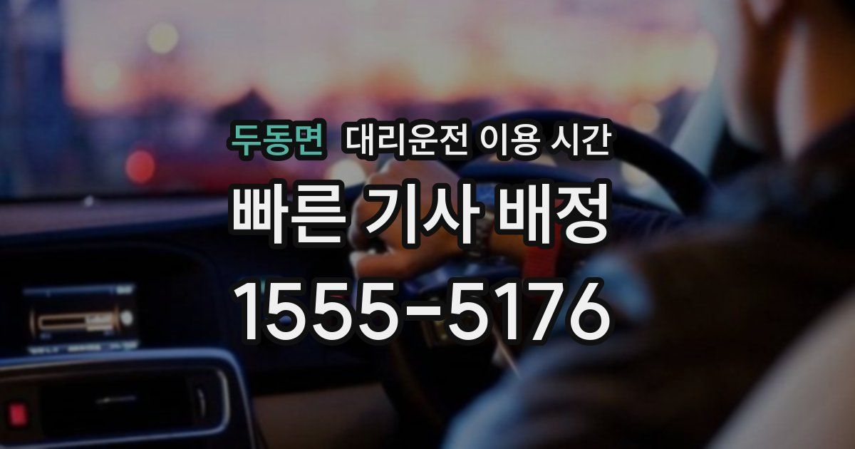 두동면 대리운전 이용 시간