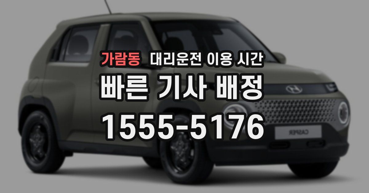 가람동 대리운전 이용 시간