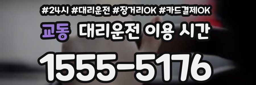 교동 대리운전 이용 시간