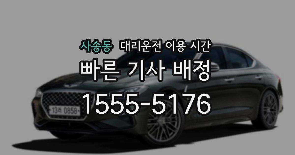 사송동 대리운전 이용 시간