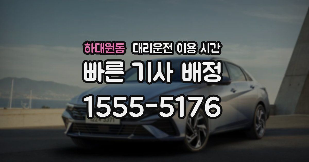 하대원동 대리운전 이용 시간