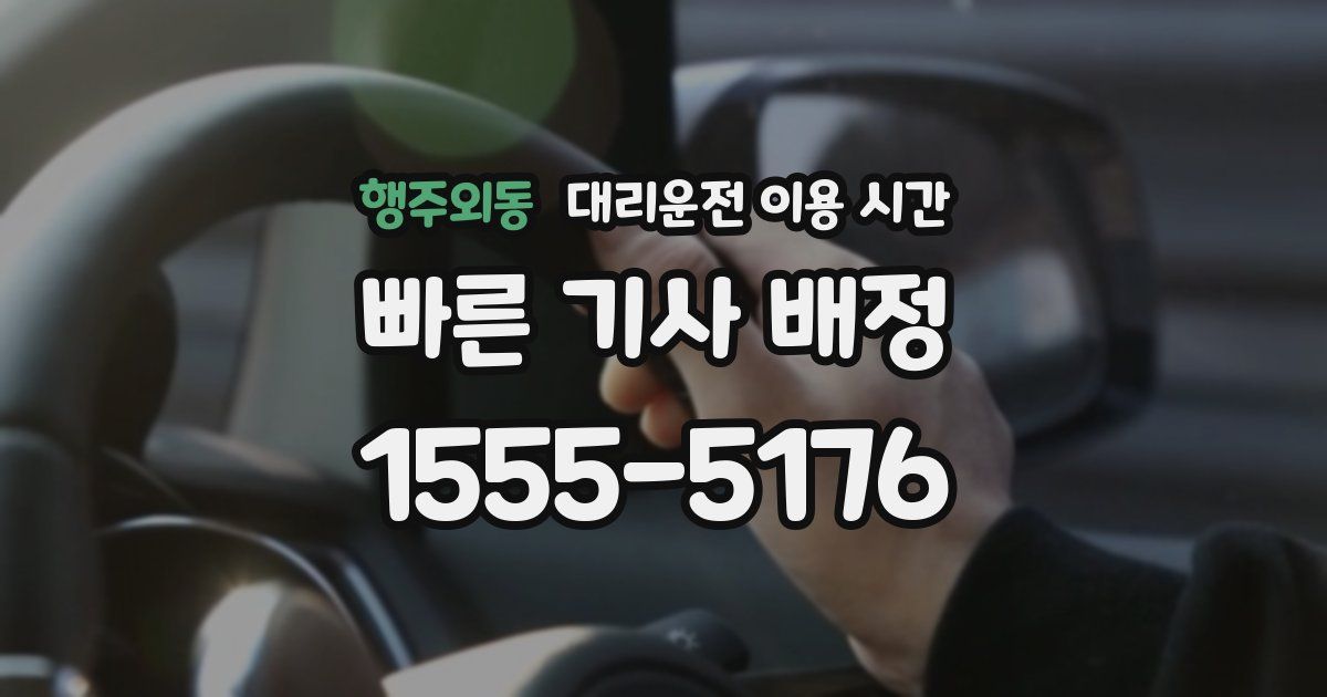 행주외동 대리운전 이용 시간