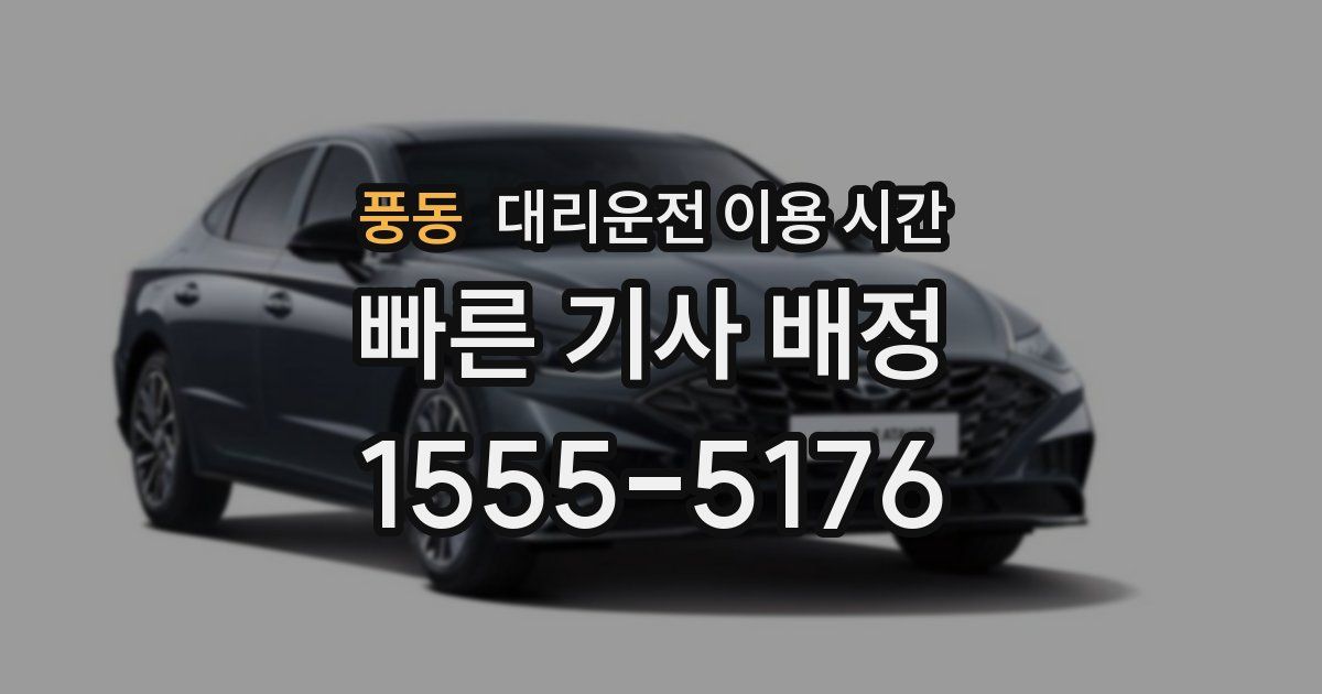 풍동 대리운전 이용 시간