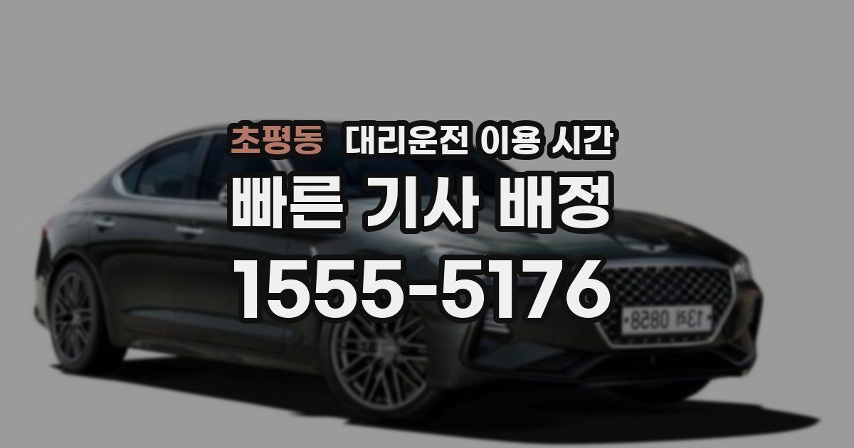 초평동 대리운전 이용 시간