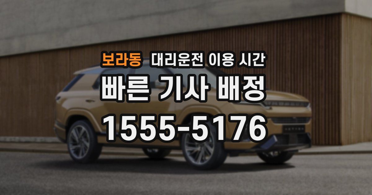 보라동 대리운전 이용 시간