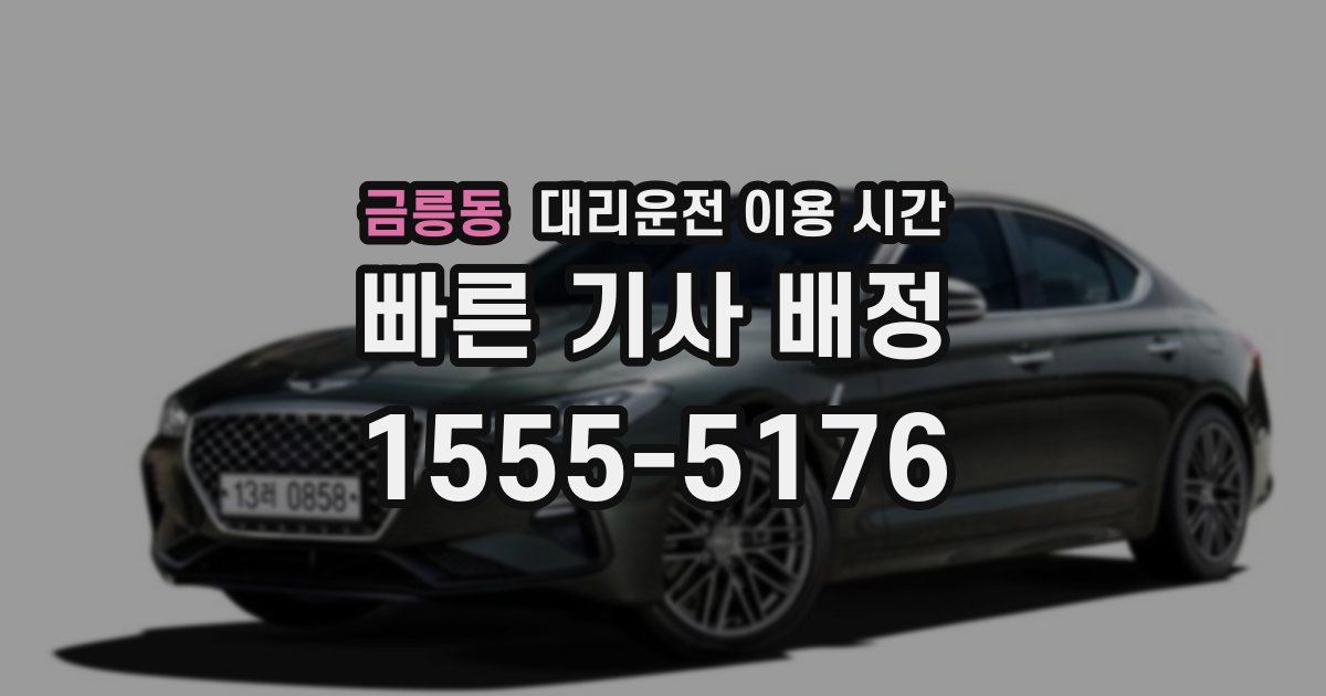 금릉동 대리운전 이용 시간