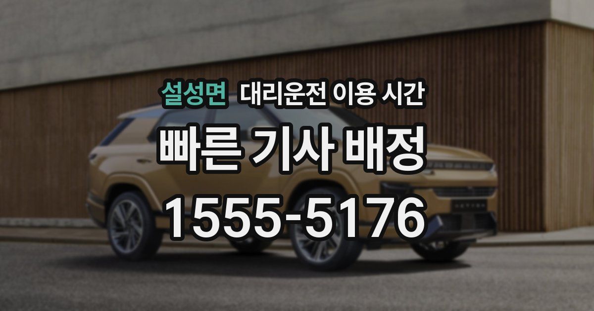 설성면 대리운전 이용 시간