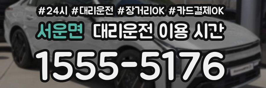 서운면 대리운전 이용 시간