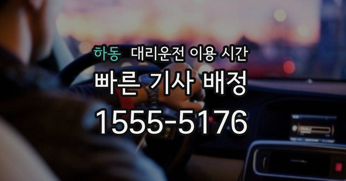 하동 대리운전 이용 시간