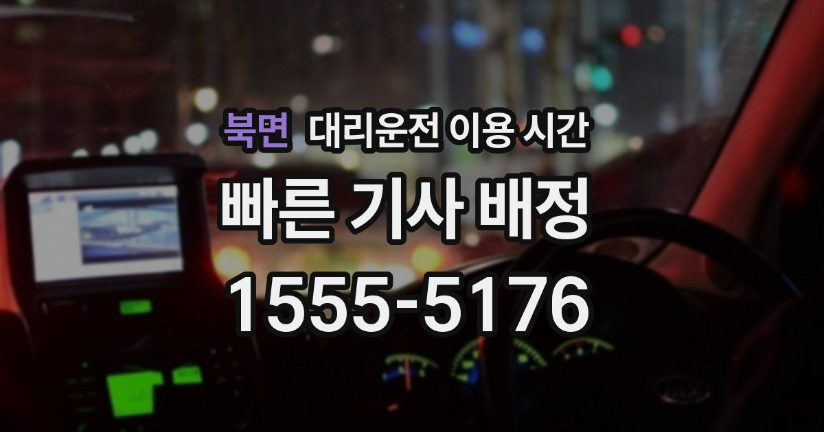 북면 대리운전 이용 시간