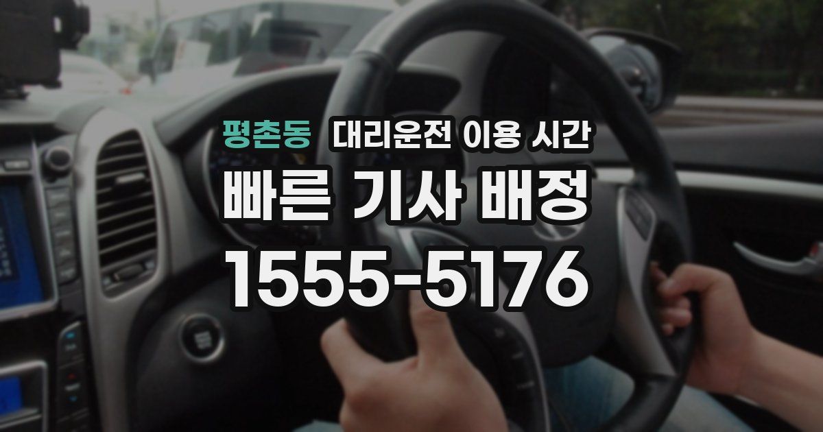 평촌동 대리운전 이용 시간