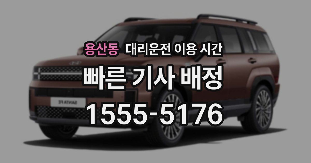 용산동 대리운전 이용 시간