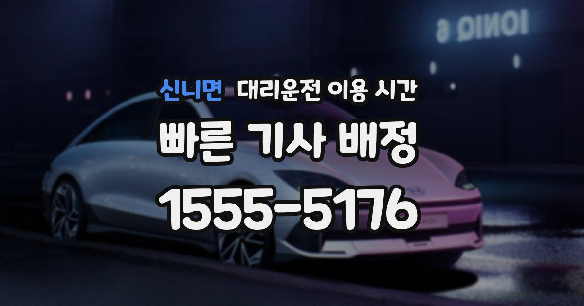 신니면 대리운전 이용 시간