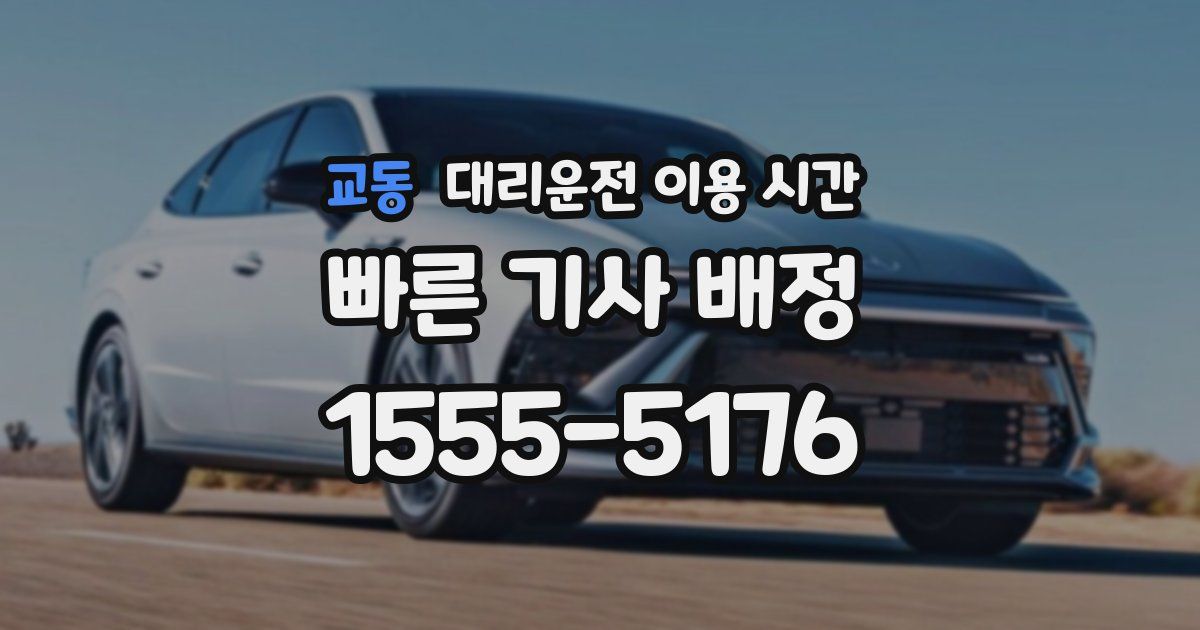 교동 대리운전 이용 시간
