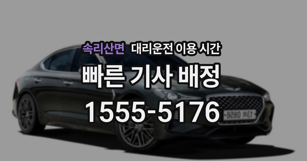 속리산면 대리운전 이용 시간