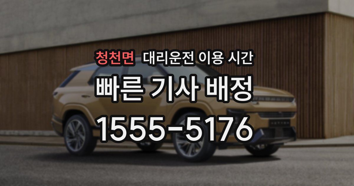 청천면 대리운전 이용 시간