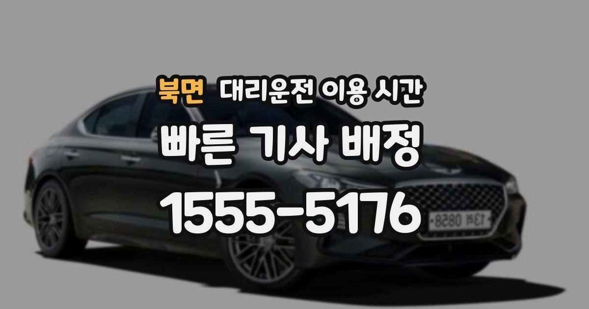북면 대리운전 이용 시간