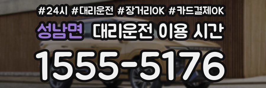 성남면 대리운전 이용 시간