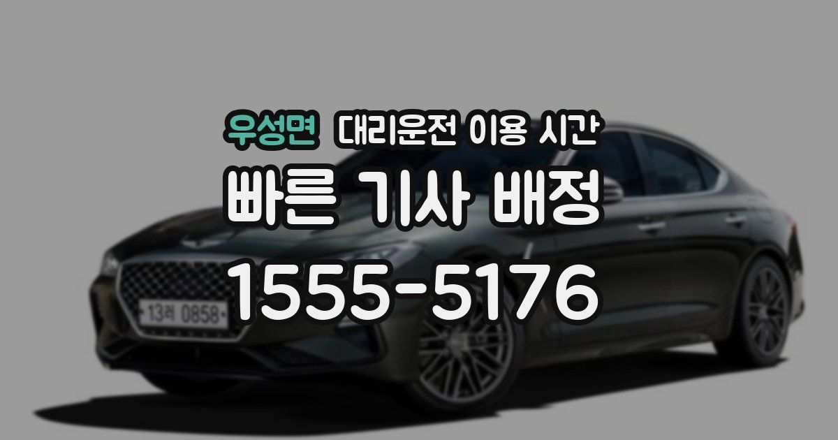 우성면 대리운전 이용 시간