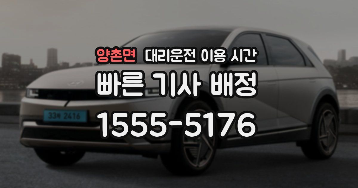 양촌면 대리운전 이용 시간