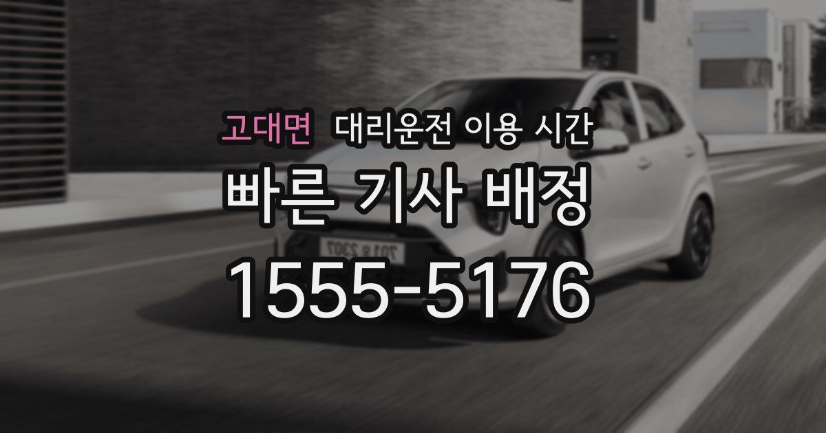 고대면 대리운전 이용 시간