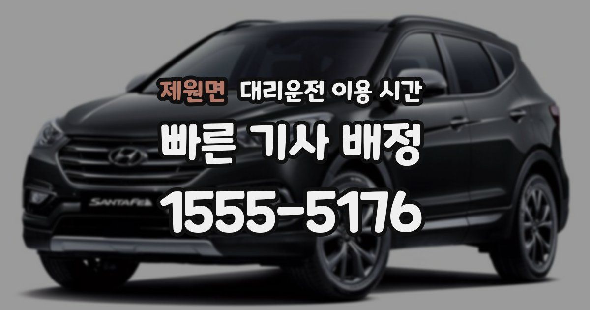 제원면 대리운전 이용 시간