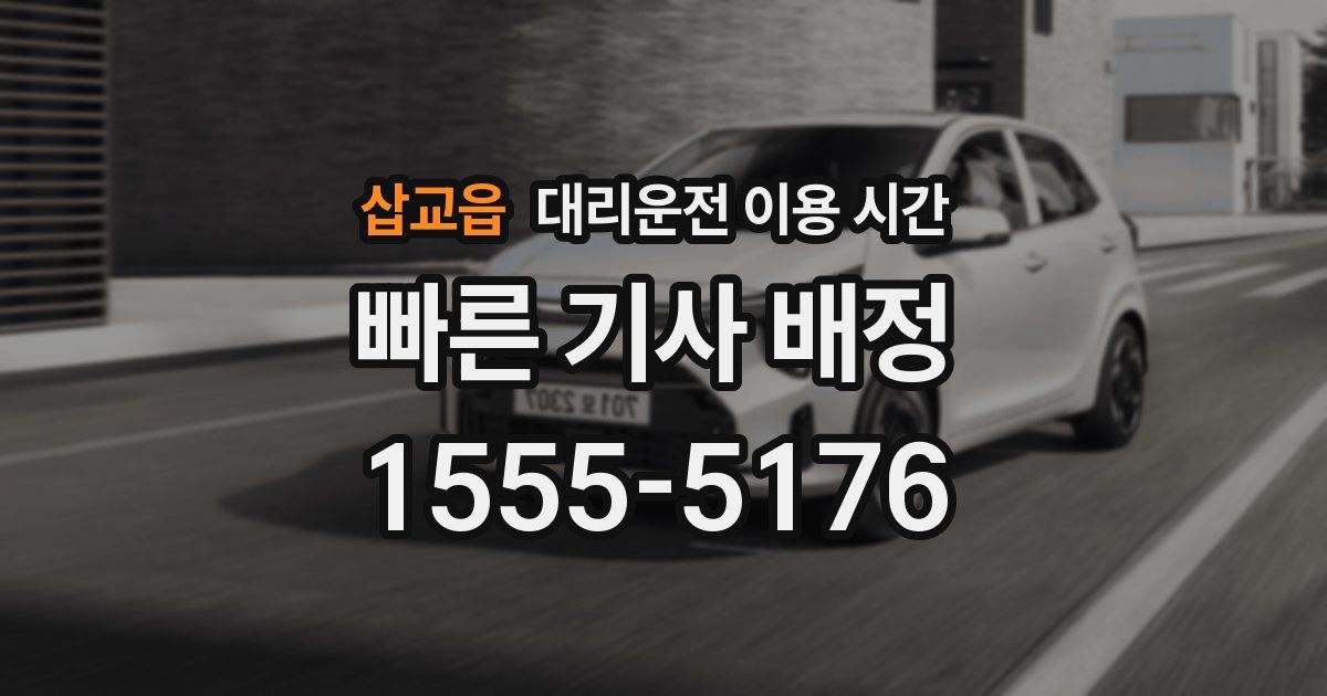 삽교읍 대리운전 이용 시간