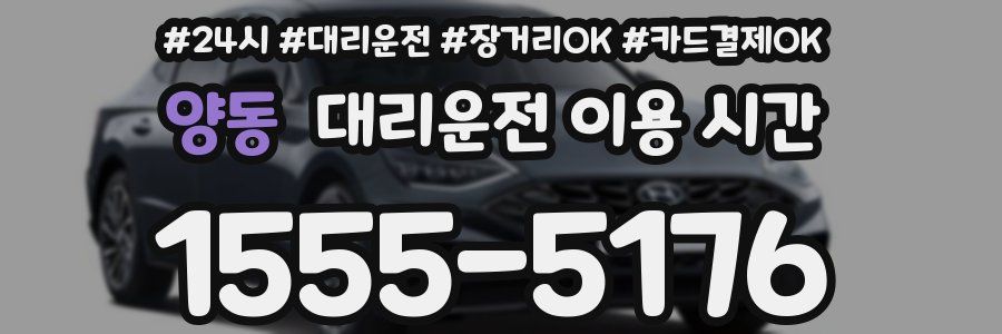 양동 대리운전 이용 시간