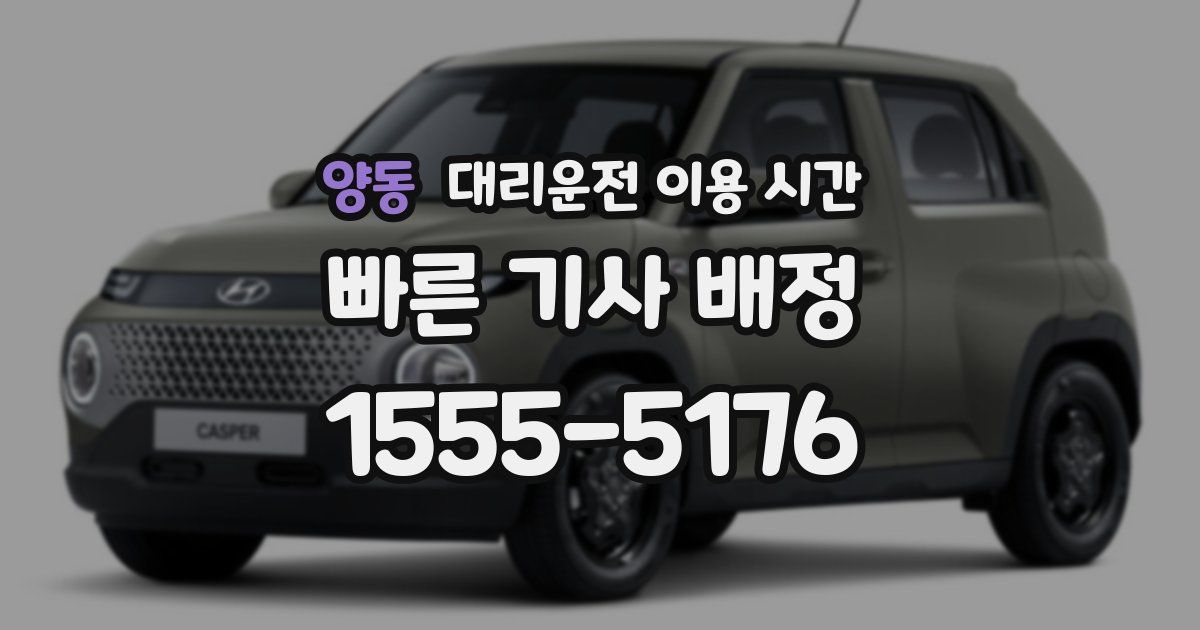 양동 대리운전 이용 시간