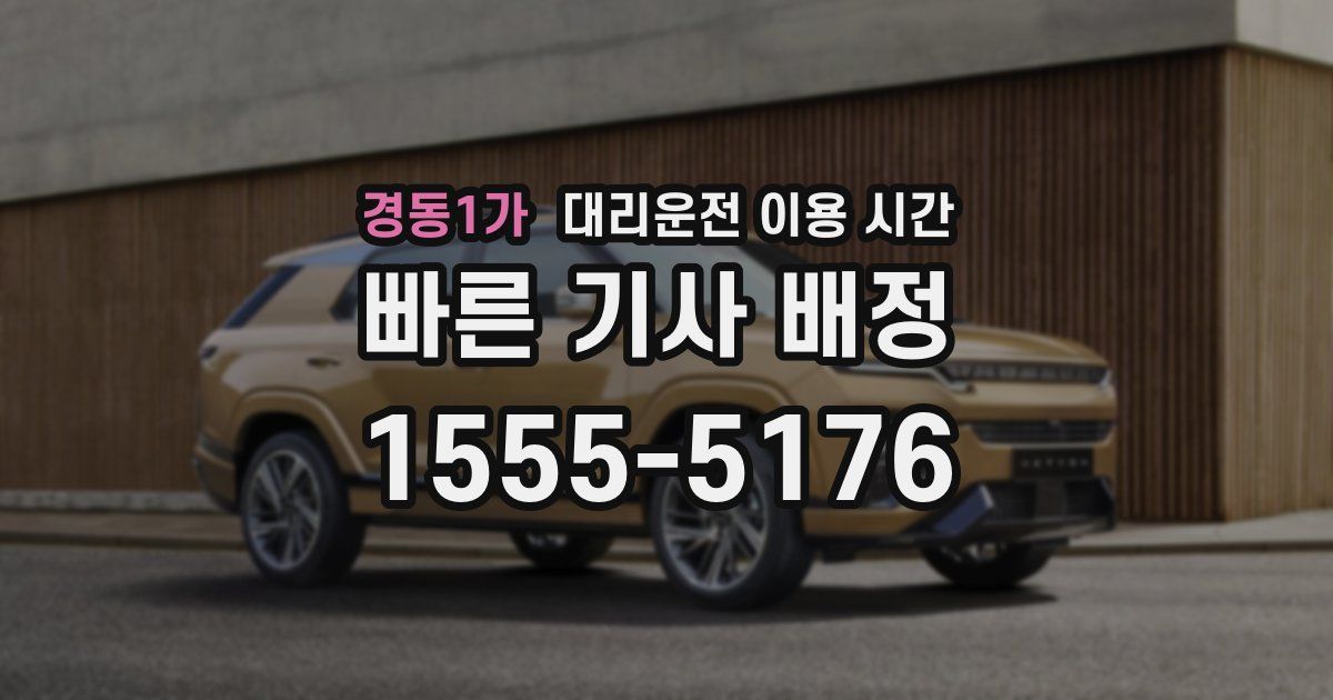 경동1가 대리운전 이용 시간