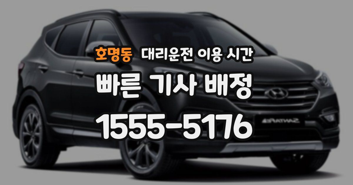호명동 대리운전 이용 시간