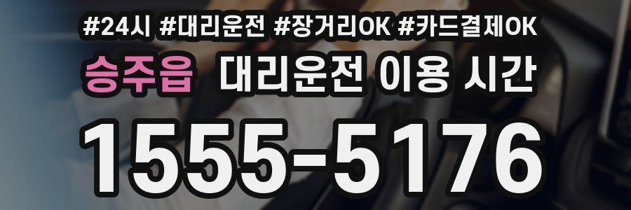 승주읍 대리운전 이용 시간