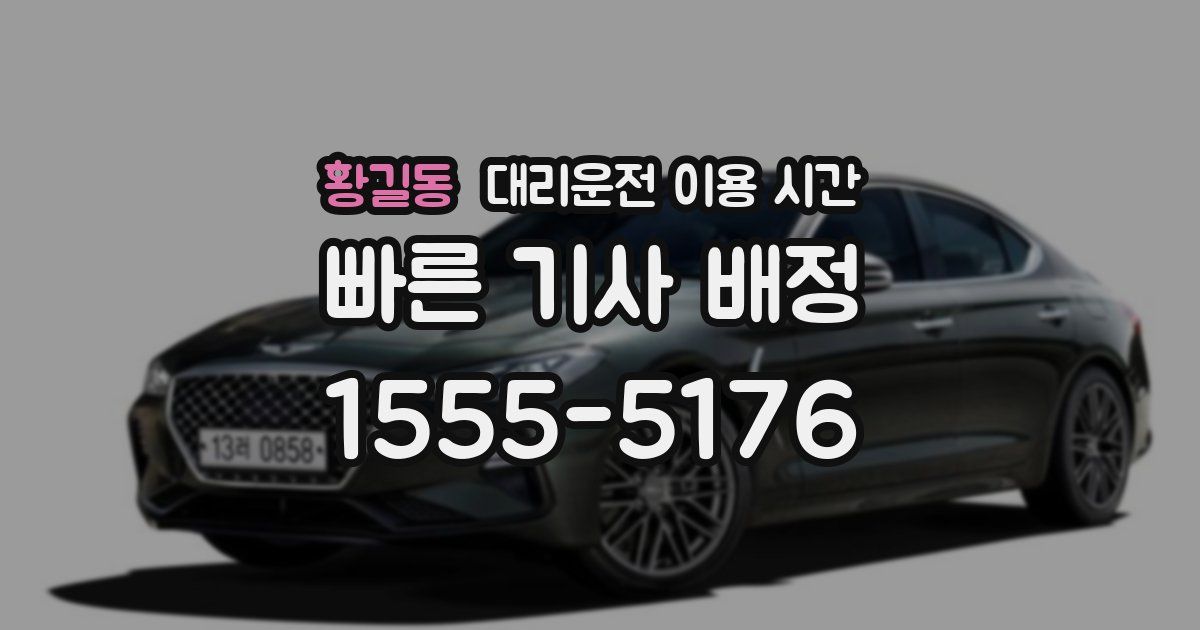 황길동 대리운전 이용 시간