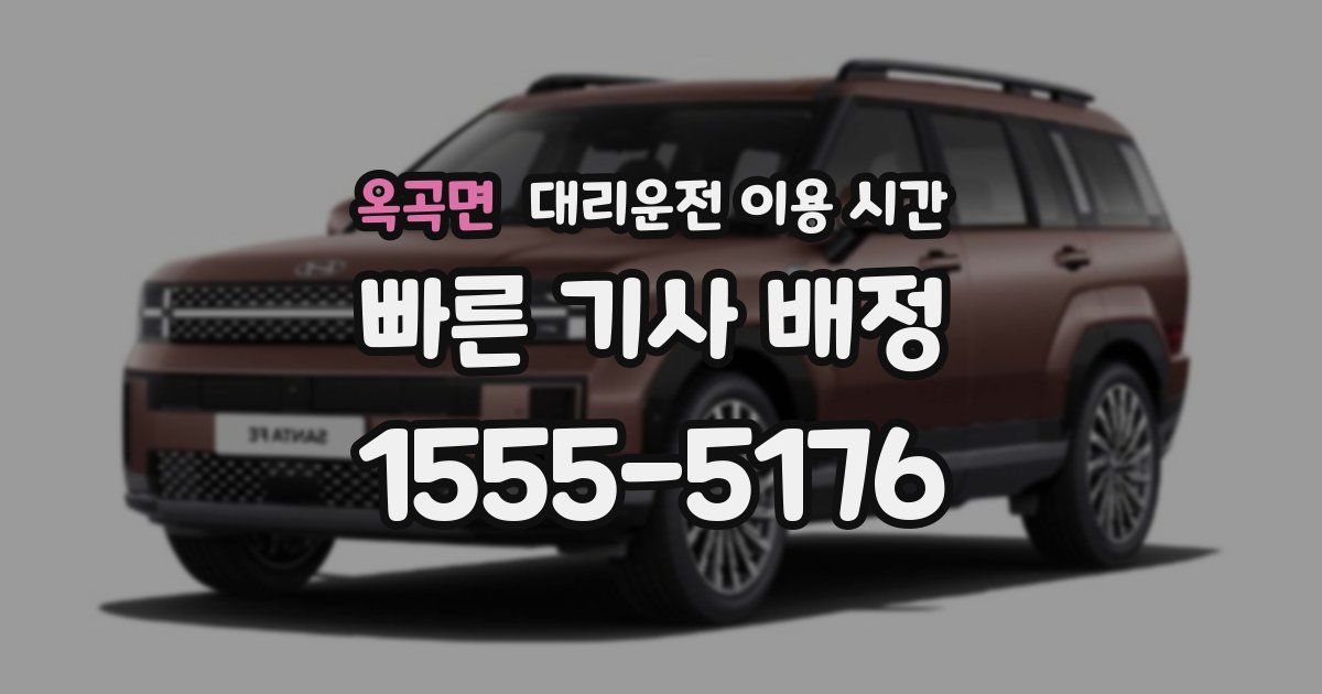옥곡면 대리운전 이용 시간