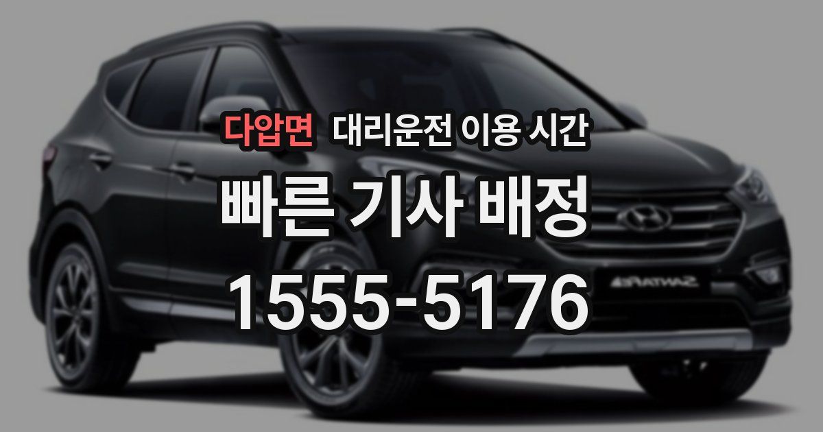 다압면 대리운전 이용 시간