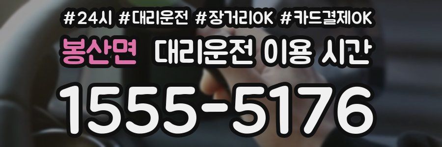 봉산면 대리운전 이용 시간