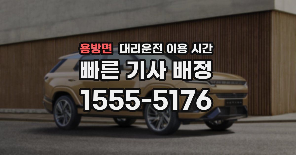 용방면 대리운전 이용 시간