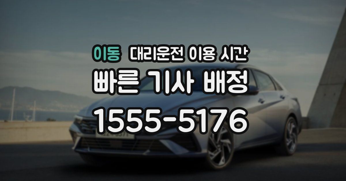 이동 대리운전 이용 시간