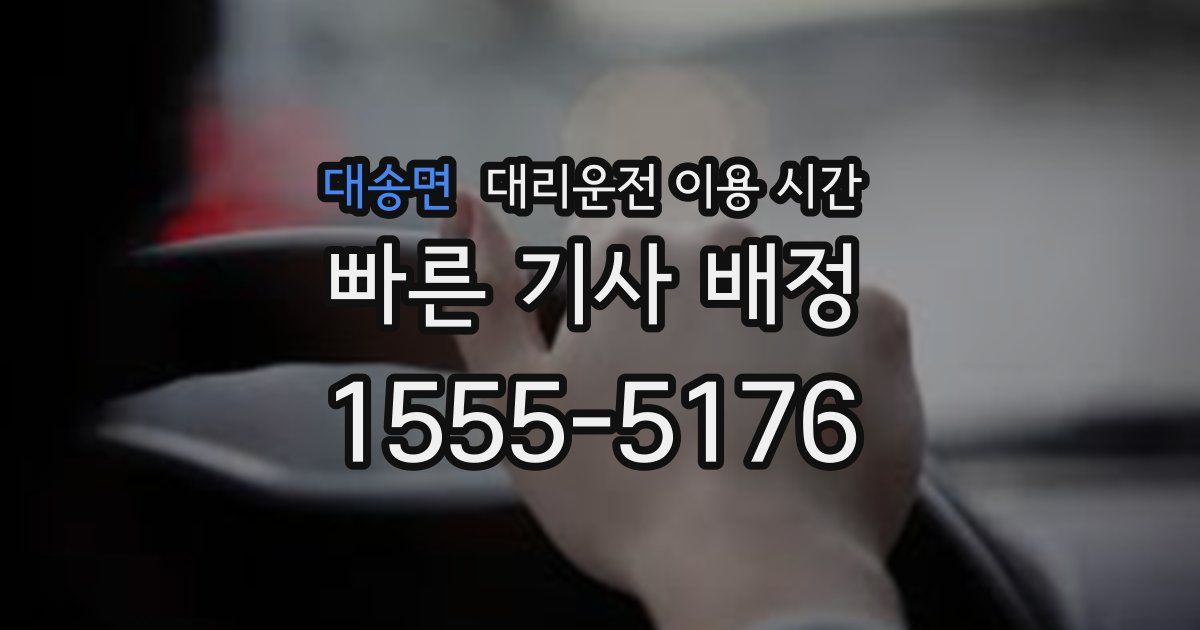 대송면 대리운전 이용 시간