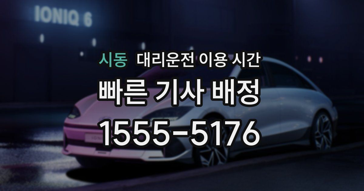 시동 대리운전 이용 시간