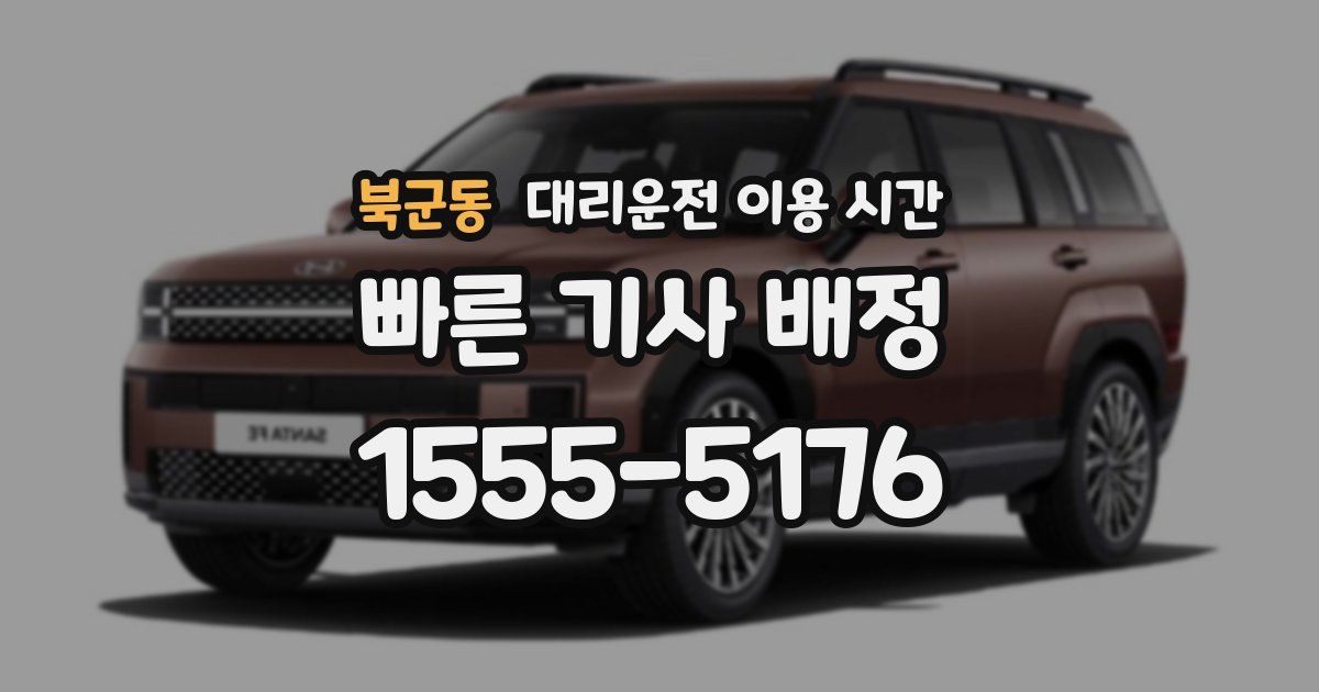 북군동 대리운전 이용 시간