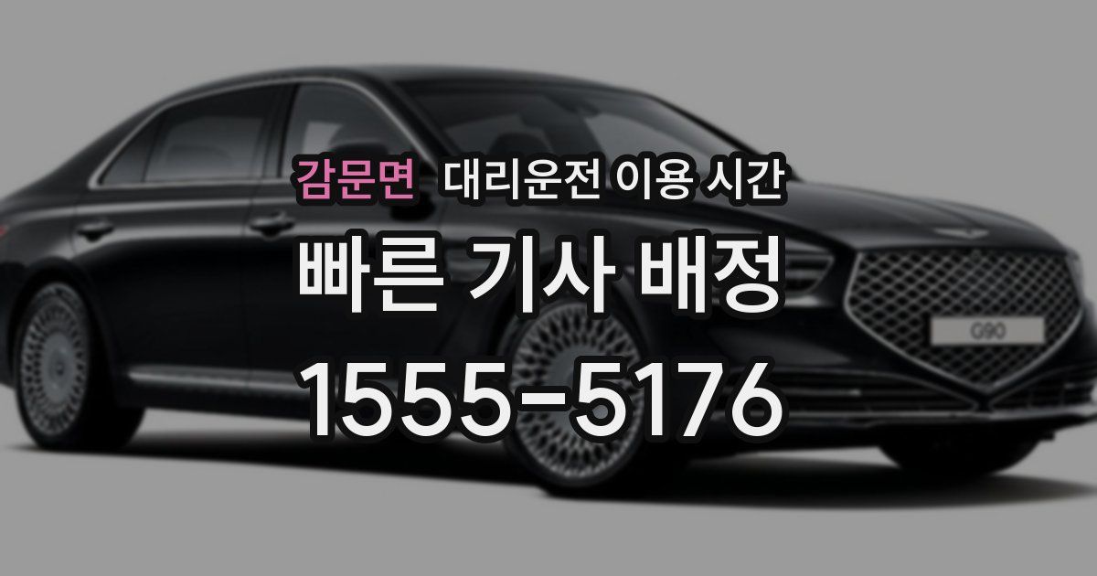 감문면 대리운전 이용 시간